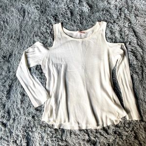 Veronica M Long Sleeve Cold Shoulder Waffle Knit Top